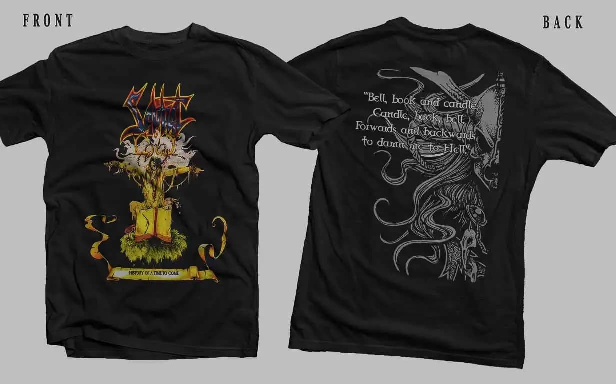Nuova maglietta stampata DTG SABBAT History of a Time to Come