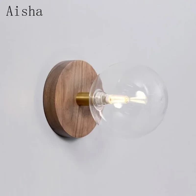 Lampada da parete artistica in legno nordico Camera da letto minimalista Comodino Sconce Specchio da bagno Corridoio anteriore Corridoio Scala Balcone Apparecchio
