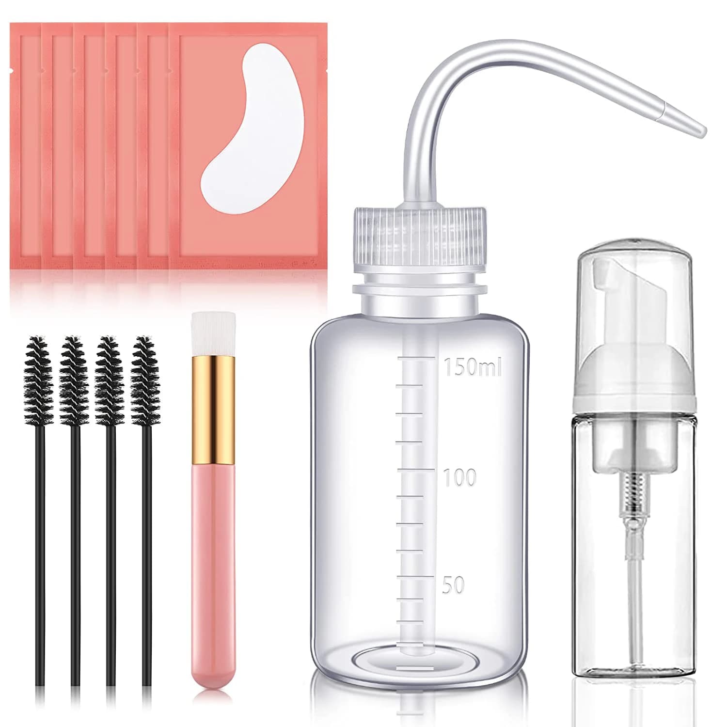 Brush Eyelashes Extension Cleaning Kit for Bottle Eyelashes Shampoo for Soap Foam Washing Sticks for Mascara Eyelash Gel Bearings for Salon Supplies