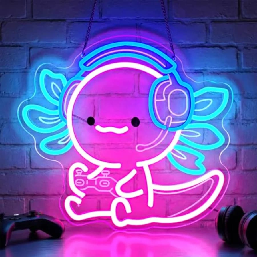 Insegna al Neon LED Carina a Tema Gaming con Cuffie e Controller, Luce al Neon da Parete per Arredamento Stanza, Luce al Neon Dimmerabile Alimentata tramite USB per Be