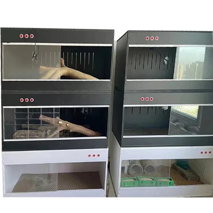PVC in bianco e nero Pet Carrier Rettile Casa Rettile Porta in vetro Contenitore Palla Boa Barba Drago Vaso Rete Scatola di allevamento