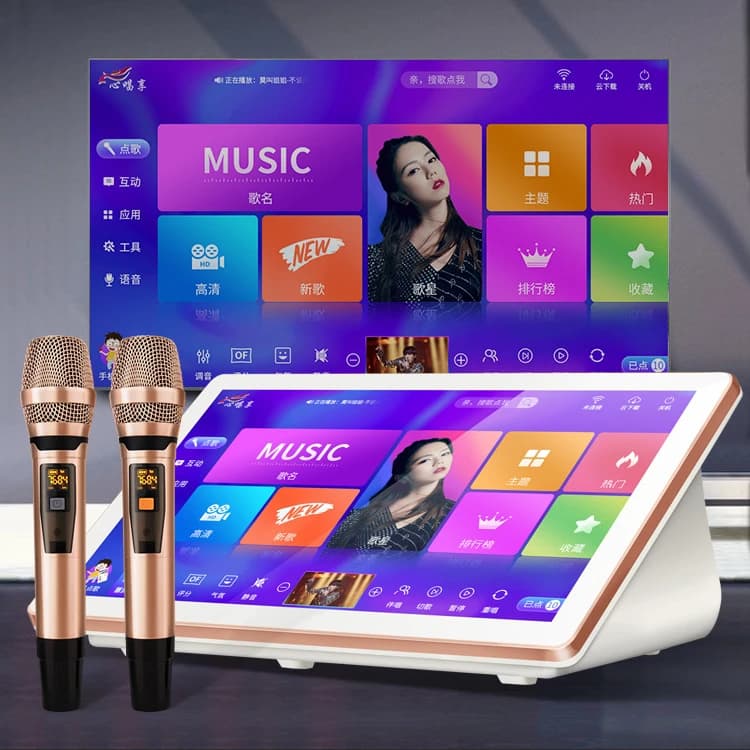 Macchina per Karaoke Magic Sing KTV con Schermo Touch da 18,5 Pollici per Smart TV e Home Theater