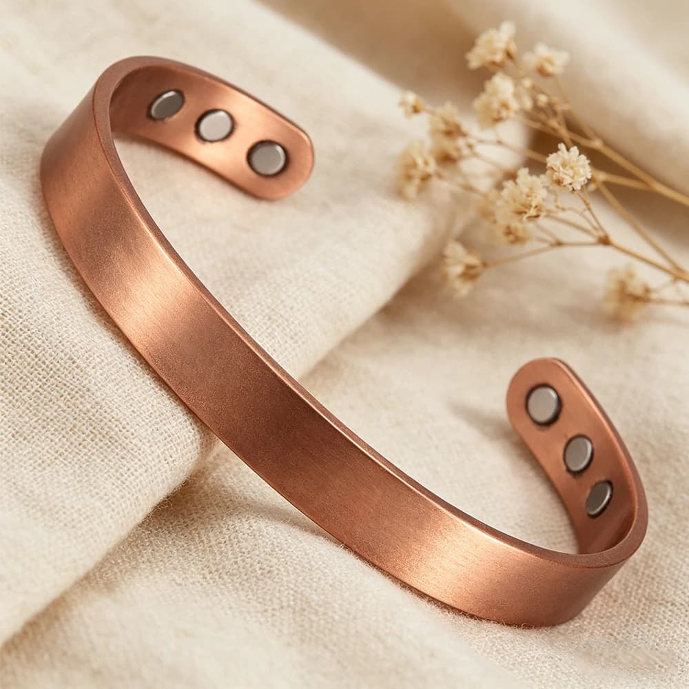 Bracciale in rame con taglio a incisione per uomo e donna, potente bracciale magnetico per uomo, regalo, bracciale con ciondolo curativo