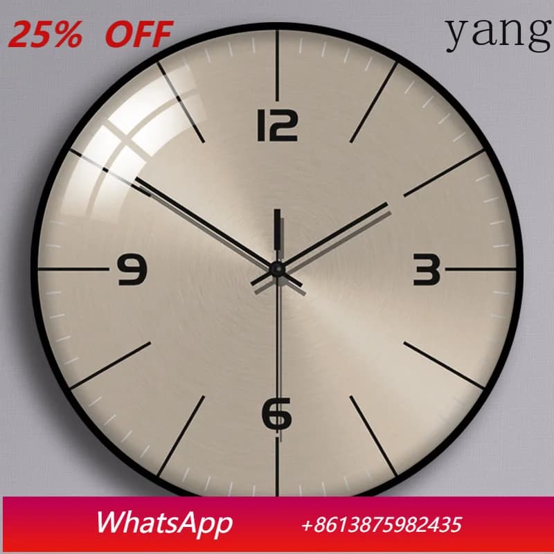 Modern and simple wall clock for LH living room, high-end watch, silent, quartz, luxury.