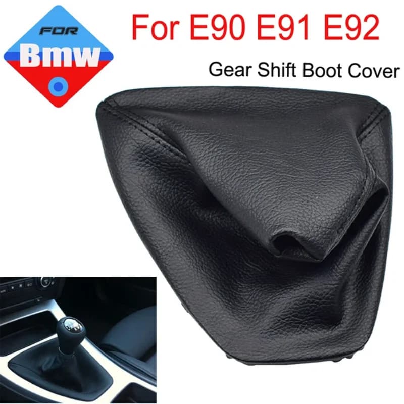 Leather Manual Shift For BMW E30 E36 E39 E46 E81 E82 E87 E88 E90 E91 E92 E93 Gear Stick Cover Boot Black Leather Boot Frame