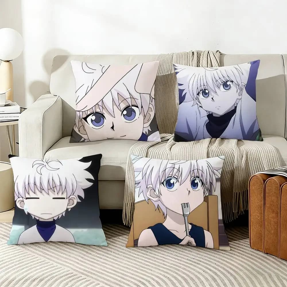 K-Killua Zoldyck H-Hunter X Hunter Various Sizes Square Pillow Case For Car Home Bedchamber Decor