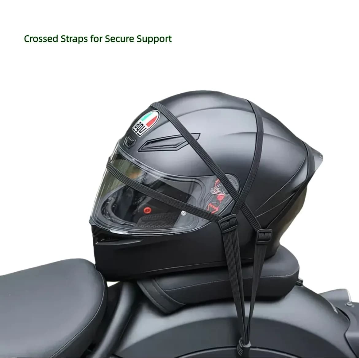 High-Elasticity Motorcycle Helmet Tie-Down Strap | Adjustable Luggage Elastic Cord for E-Bike/Motorcycle | Durable Accessories
