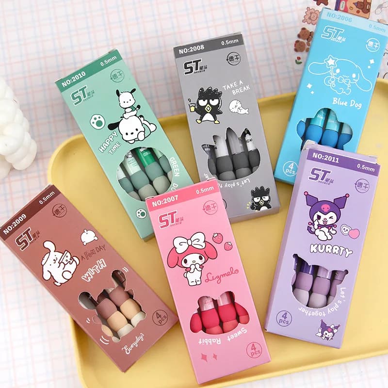 Penna a sfera Sanrio anime Kuromi Hello Kitty Cinnamoroll, penna in gel con impugnatura morbida e confortevole, regalo creativo per studenti