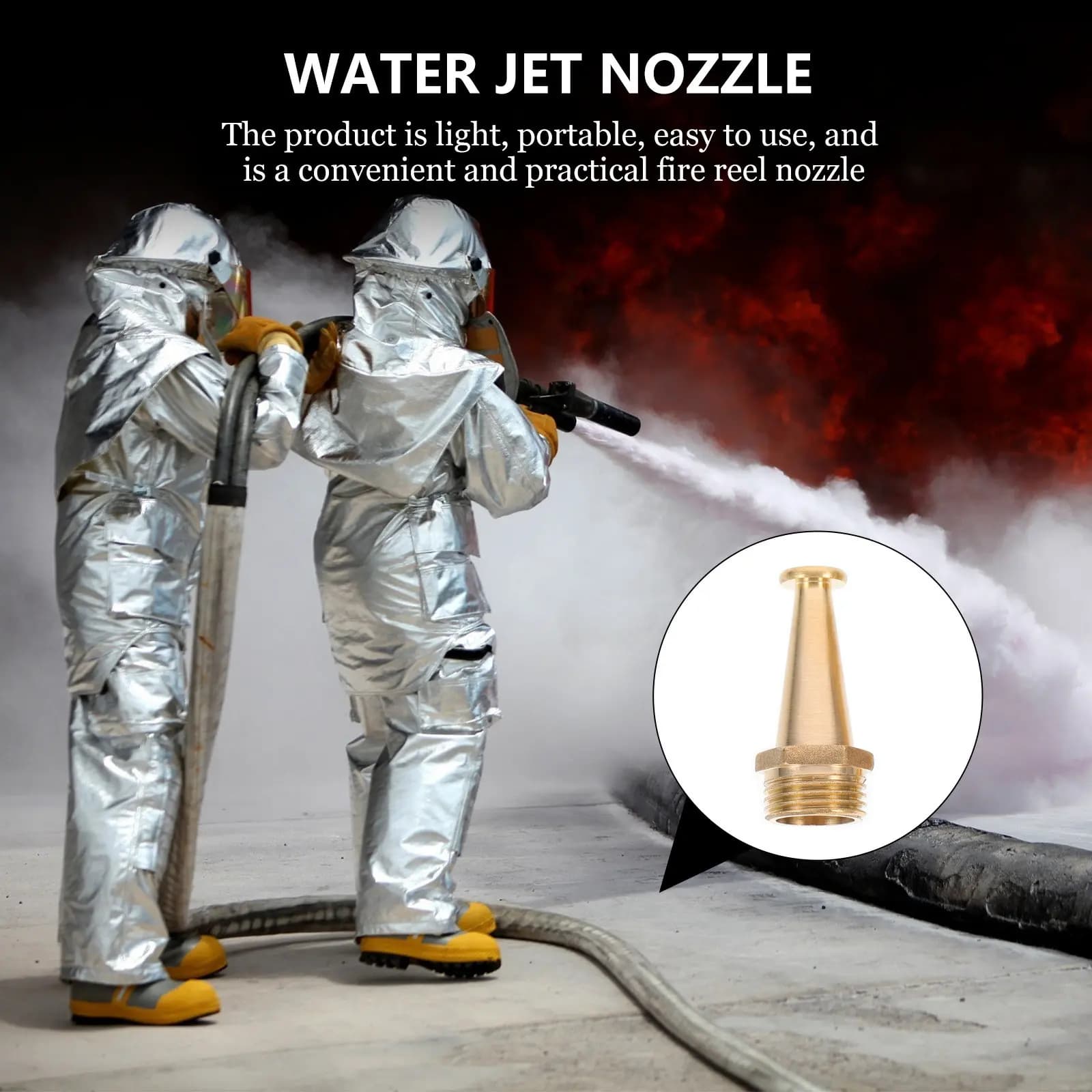 4Pcs Fire Reel Nozzle Copper Outer Connector Easy Install for Garden Hose Sprayer Car Wash Irrigation Fitting Fire Reel Nozzle