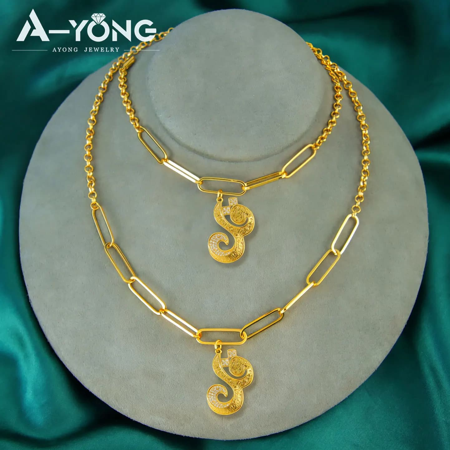 Set di Gioielli alla Moda dell'Arabia Saudita Placcato Oro 21k Collana e Bracciale Hip Hop di Dubai Gioielli Quotidiani e da Festa per Donne Nigeriane