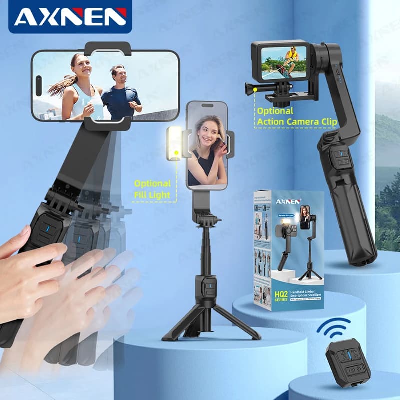 AXNEN HQ2- SE Cardanic Stabilizer for Smartphone Portable Mobile Shooting Stabilizer for Action Cameras Gopro Android iPhone Video Vlog