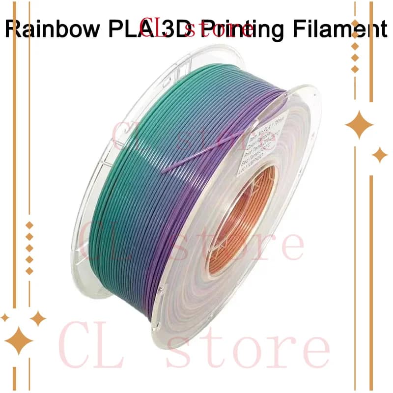 3D Printer Filament Material with 3D PLA 1.75 mm Rainbow Color gradient