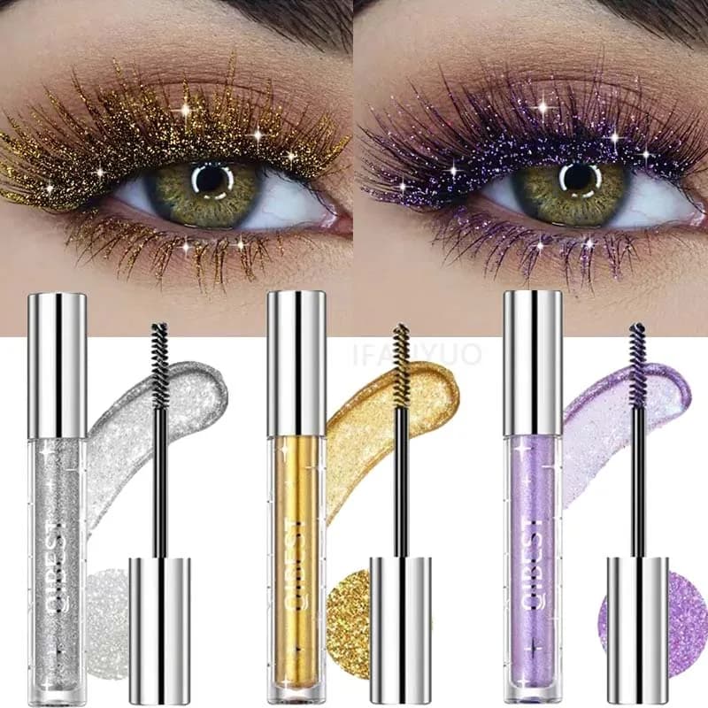 6-color Mascara Colorful Diamond Colorful Glitter Mascara Waterproof Long-Term Fitting For Creative Makeup