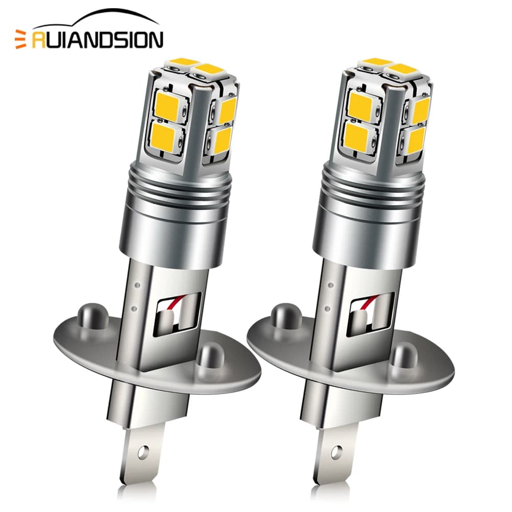 6-40V H1 H3 Lampadine CANBUS a LED super luminose 3W Faro bianco caldo per auto Marine Caravan Bianco Fendinebbia per automobili Rosso Giallo