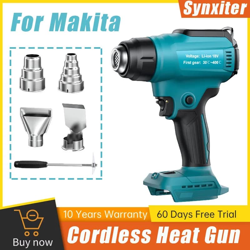 Pistola di calore senza fili per Makita 18V Batteria Pistola termoretraibile elettrica portatile con ugelli Utensili elettrici wireless per la casa industriale
