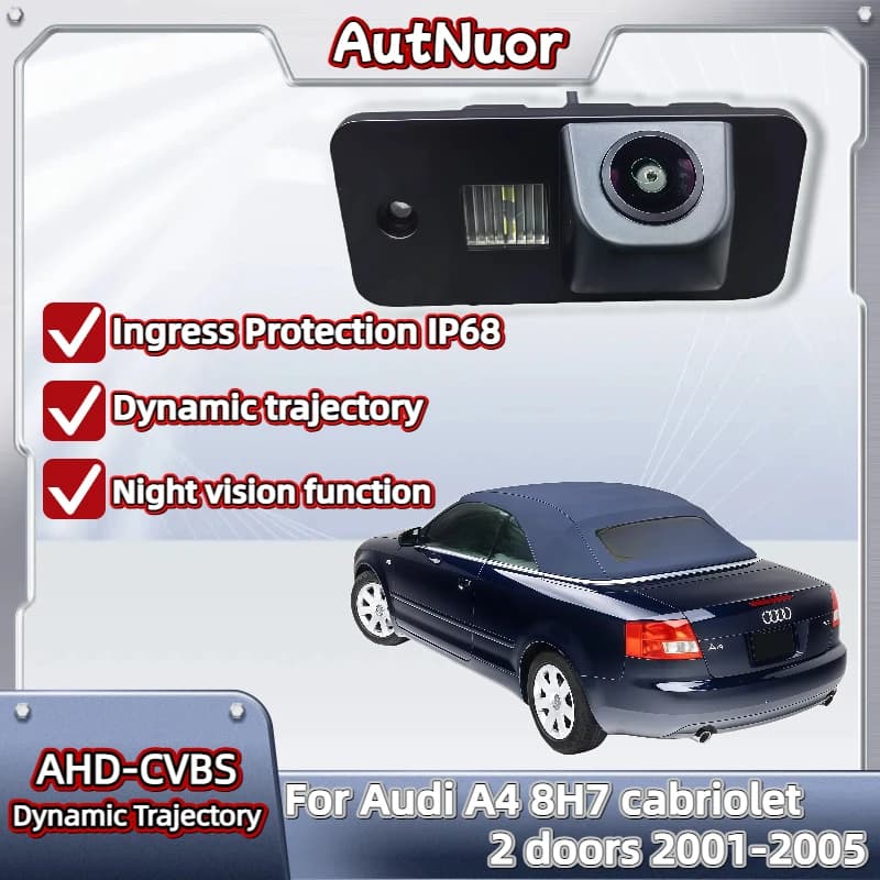 Telecamera retromarcia HD Fisheye per Audi A4 8H7 Cabriolet 2 porte 2001-2005 Visione notturna Telecamera posteriore di backup Telecamera di parcheggio CCDBuyer Prot