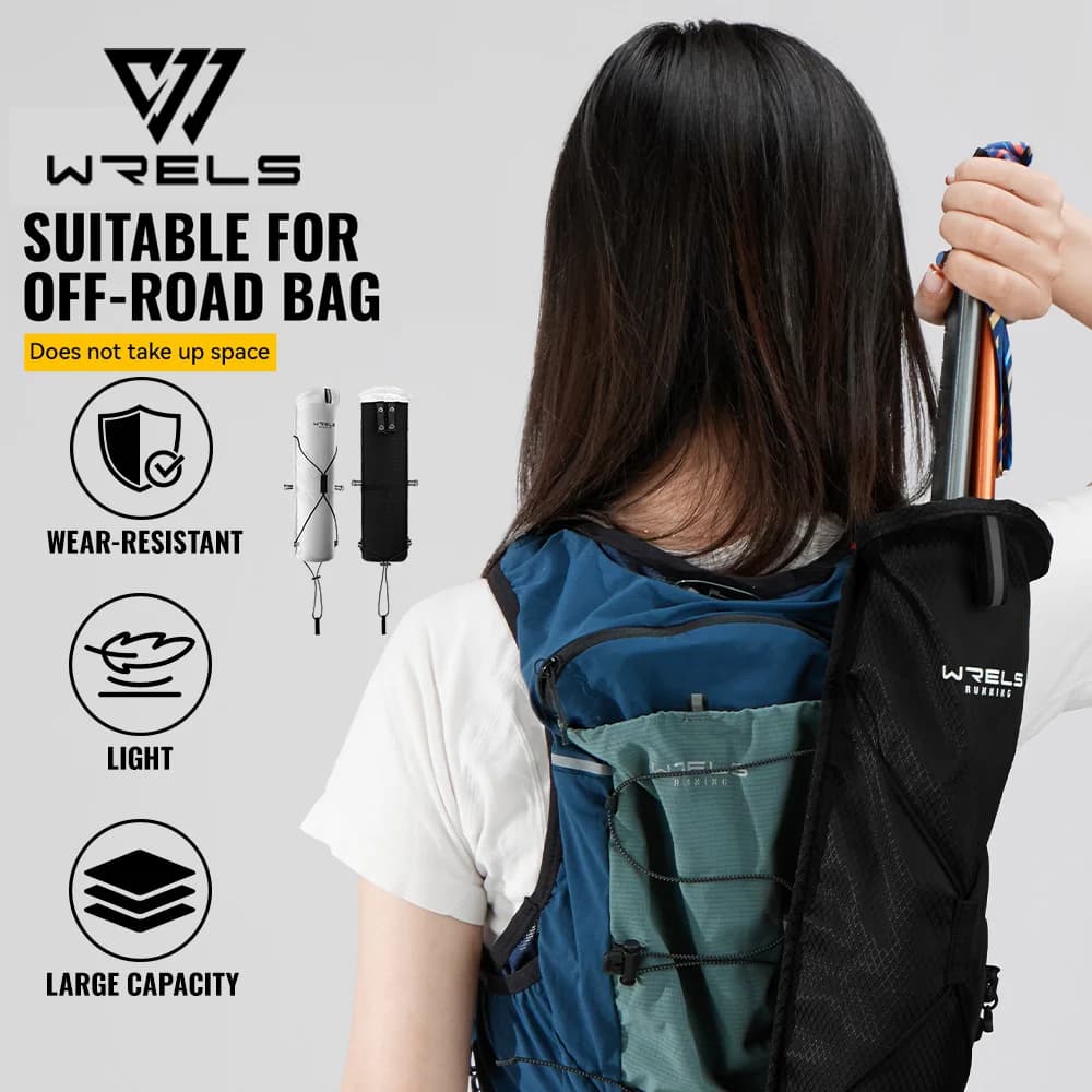 WRELS Lightweight External Hiking Pole Storage Bag Trekking Hiking Portable Poles Carry Bag Suitable for Vest Backpacks Cane Bag