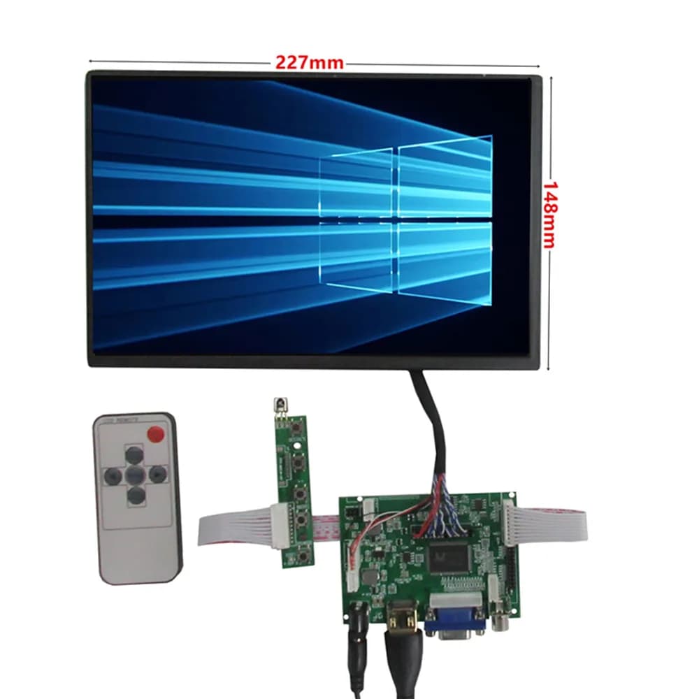 10.1 inch 1280*800 IPS LCD Display Monitor Driver Board Control Audio VGA Compatible HDMI for Orange Raspberry Pi 1 2 3 4