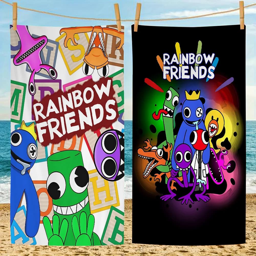 Rainbow Friends Toy Whitepaper Anime Beach asciugamano da nuoto morbido assorbente asciugamano regali per bambini per bambini viaggi campeggio palestra