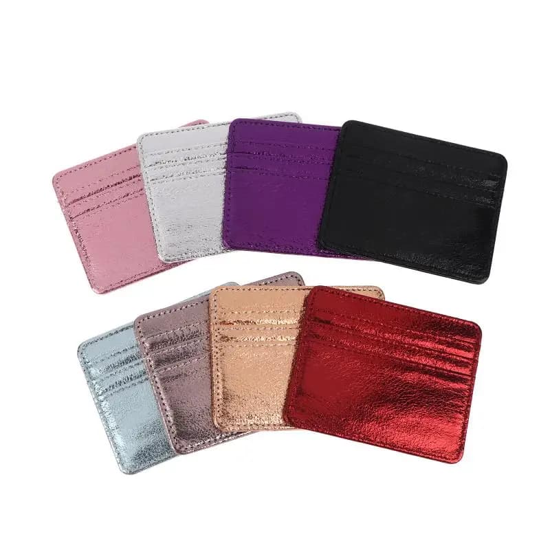 Ultra-thin Mini Small Purse Card Holder 4 Slots Slim Business Wallet Portable for Men Women Travel Commute Use