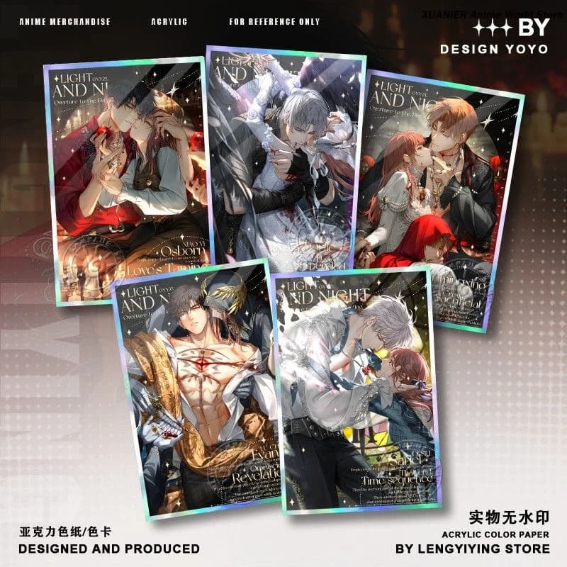 Gioco Acrilico Signature Card Luce e notte Osborn Evan Charlie Jesse Sariel Decorazione Doppio flash Ornamento di carta colorata