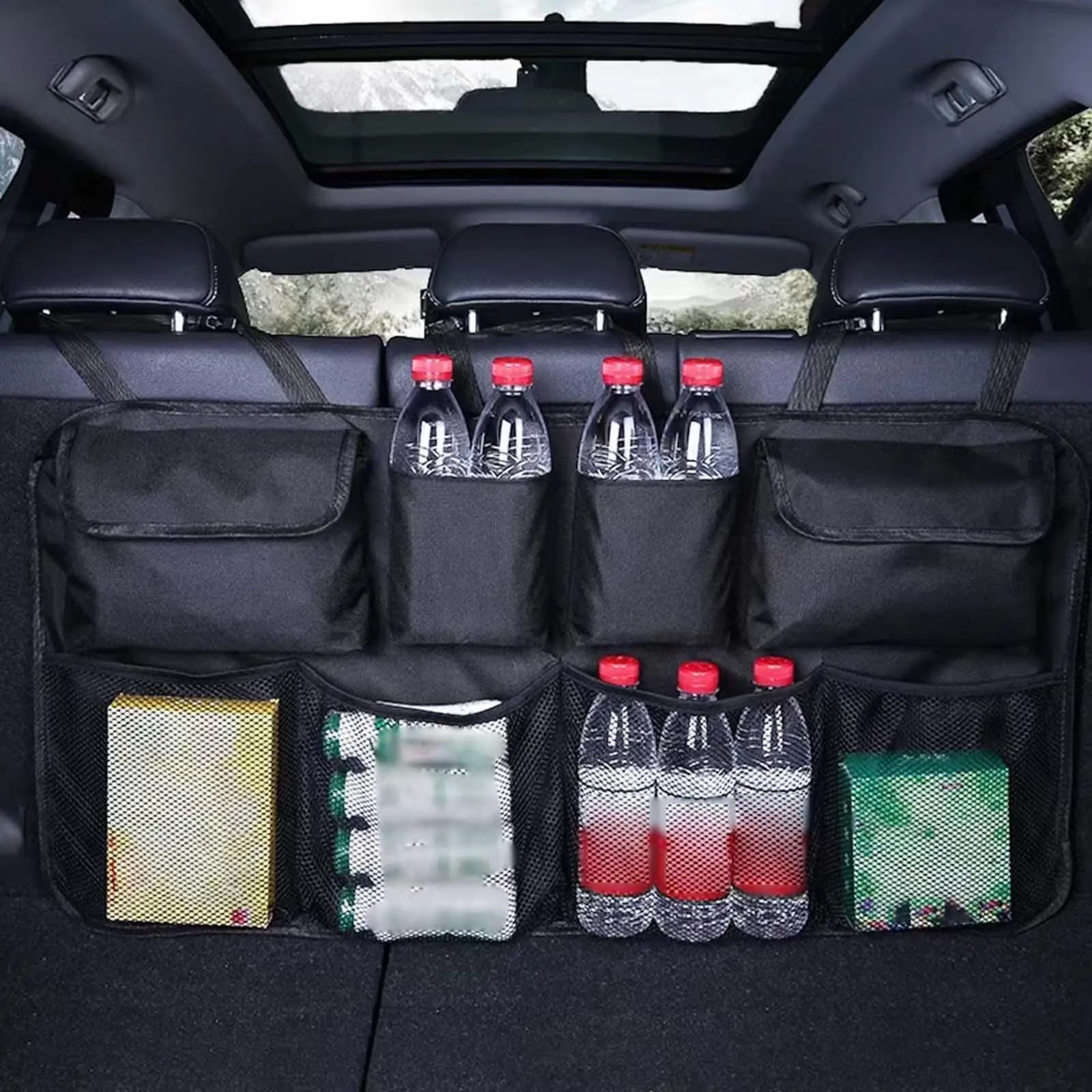Organizer per Sedile Posteriore Auto, Accessorio Multifunzione, Borsa Portaoggetti per SUV, Accessori da Viaggio, Portafogli
