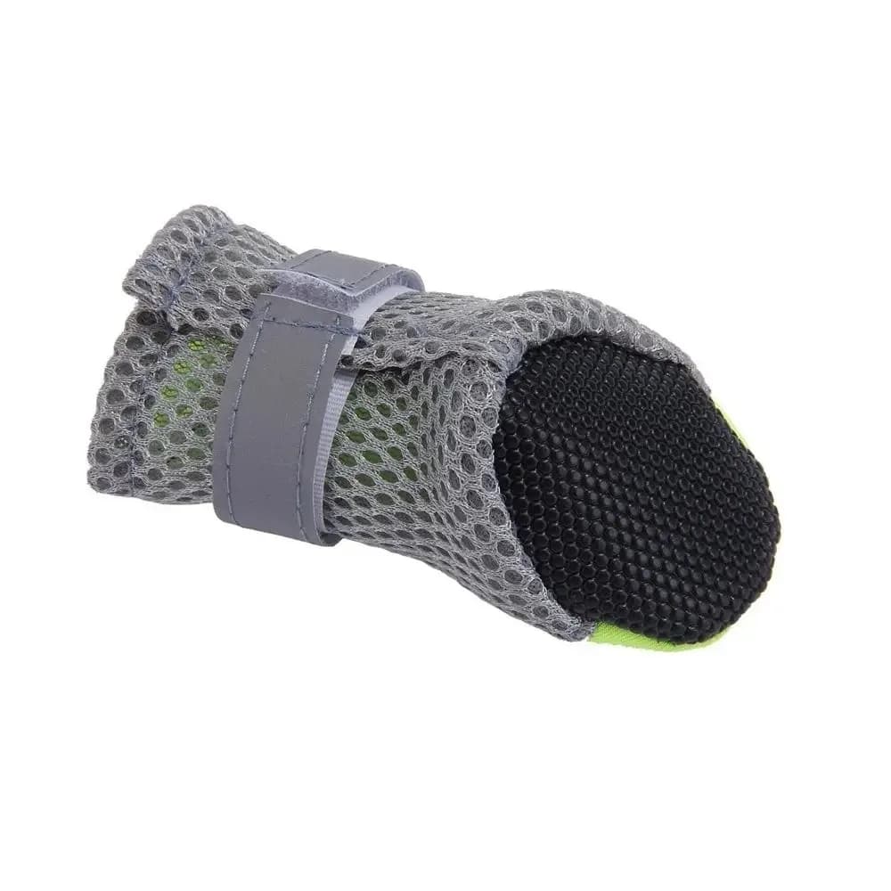 4Pcs Cute Mesh Pet Dog Shoes Soft-sole Anti-slip Rain Boots Elastic Strap Breathable Pet Sandals Summer