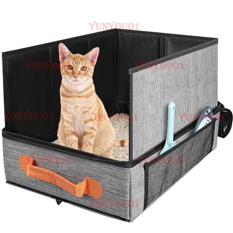 Lettiera per gatti da viaggio per gatti Borsa portaoggetti pieghevole impermeabile portatile per forniture per gatti