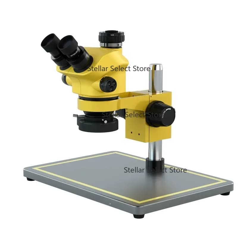 Microscopio trinoculare HD 7-50X per elettronica stereo industriale professionale 0,5X CTV per saldatura PCB mobile Saldatura Re