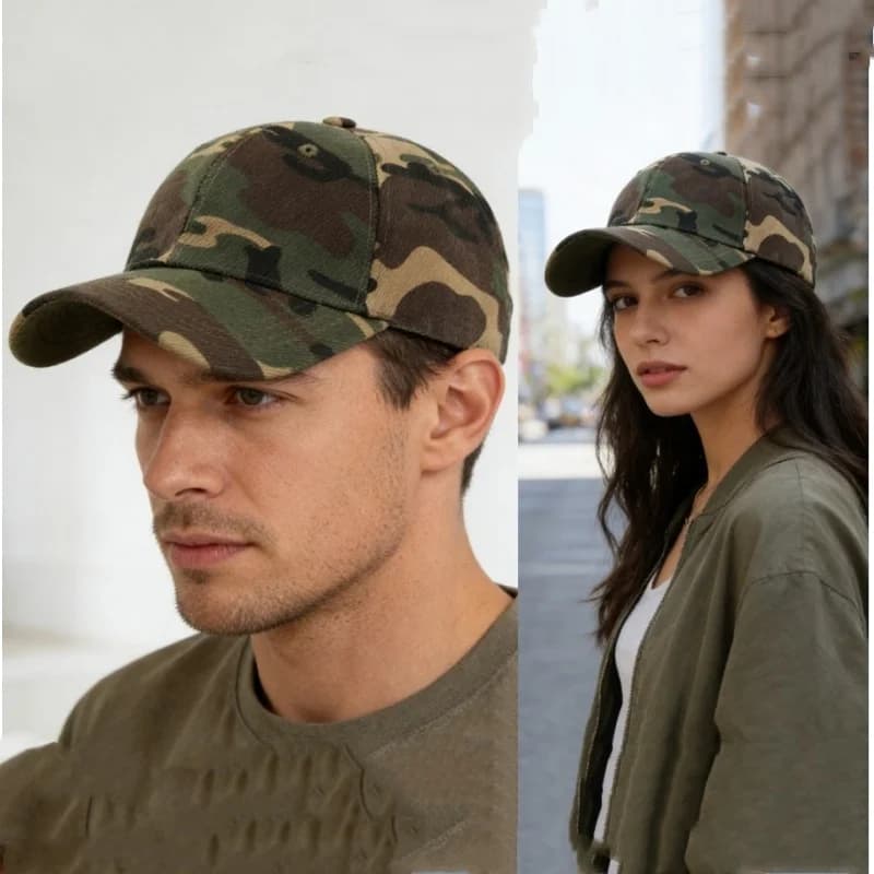 Cappello da Sole Mimetico Verde Militare Anti-UV per Uomo e Donna, Cappellini Sportivi da Golf e Baseball, Cappello per Escursionismo e Corsa nella Giungla, Visiere da Club