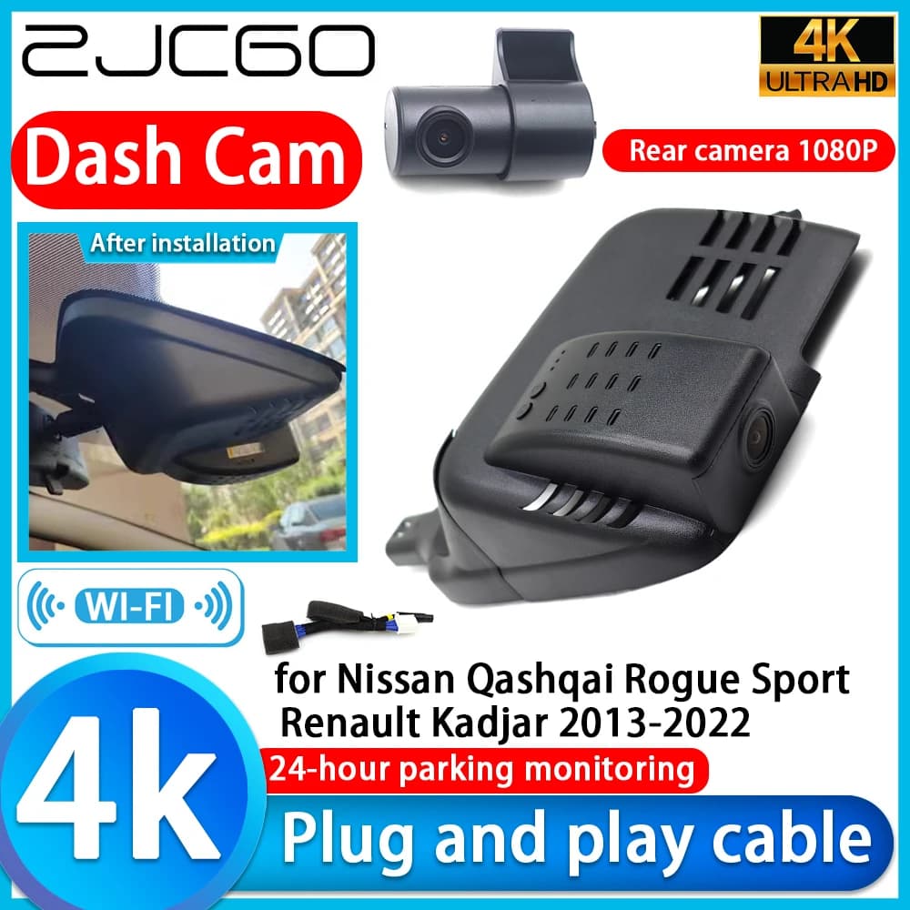 Telecamera DVR 4K per auto Nissan Qashqai Rogue Sport Renault Kadjar 2013-2022, videocamera 2160P con obiettivo Sony, monitoraggio 24 ore su 24, registratore video.