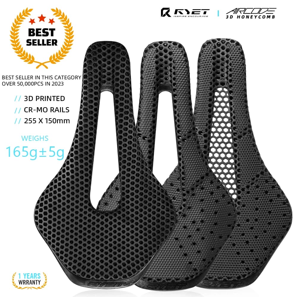RYET 3D Printed Bike ultralight carbon fiber Hollow comfortable breathable MTB gravel road bike cycling seating parts