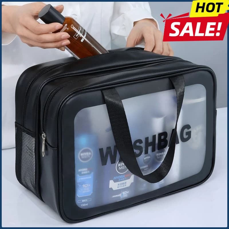 Dry and wet double bag for makeup PU transparent bag for washing portable bag for cosmetics bag for swimming fitness travel bag