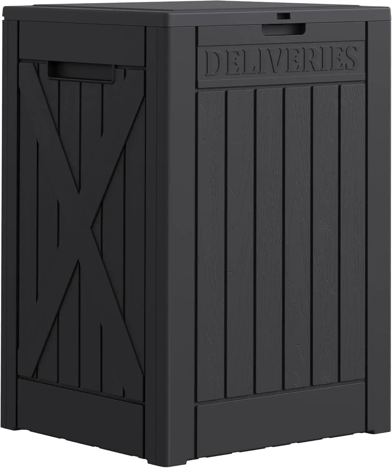 Exterior from 52 Gallons with Lock, Waterproof Box for Portico and Delivery to Domicilio (Black)