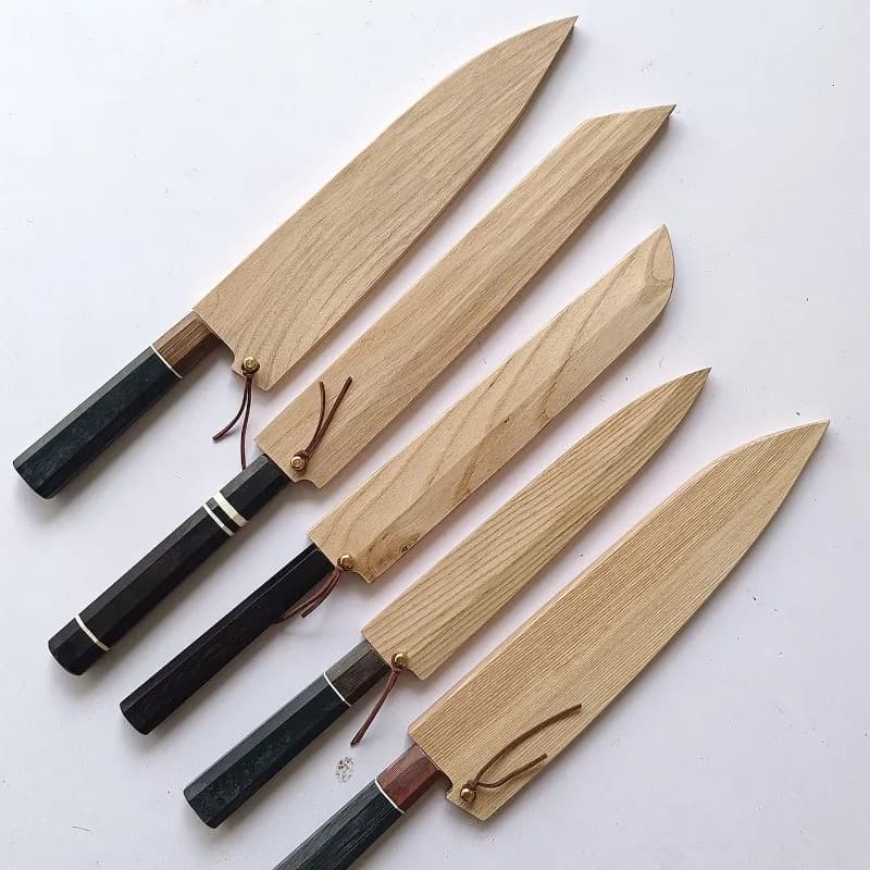 Saya Knife Sheath Solid Wood Pin Lock Type Without Magnet for Yanagiba Kiritsuke Gyuto Japanese Sashimi Chef Knife Blade Guard