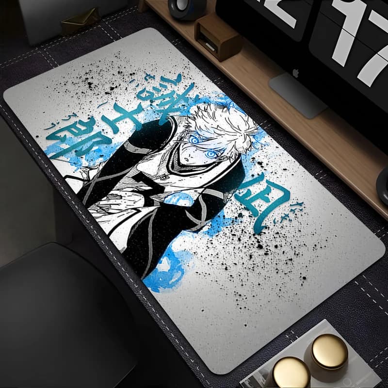 Tappetino per mouse Japan Anime Blue Lock Nagi Seishiro Mousepad PC Gamer Tappeto per tastiera Accessori da gioco per laptop in bianco e nero Tappetino da scrivania