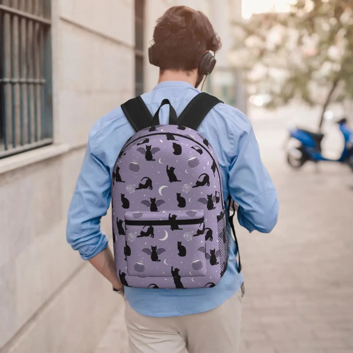 Zaino Celestial Mystic Cats And Stars Moon per ragazzi e ragazze, borsa per libri, borsa da scuola per bambini, borse a tracolla per computer per uomini e donne