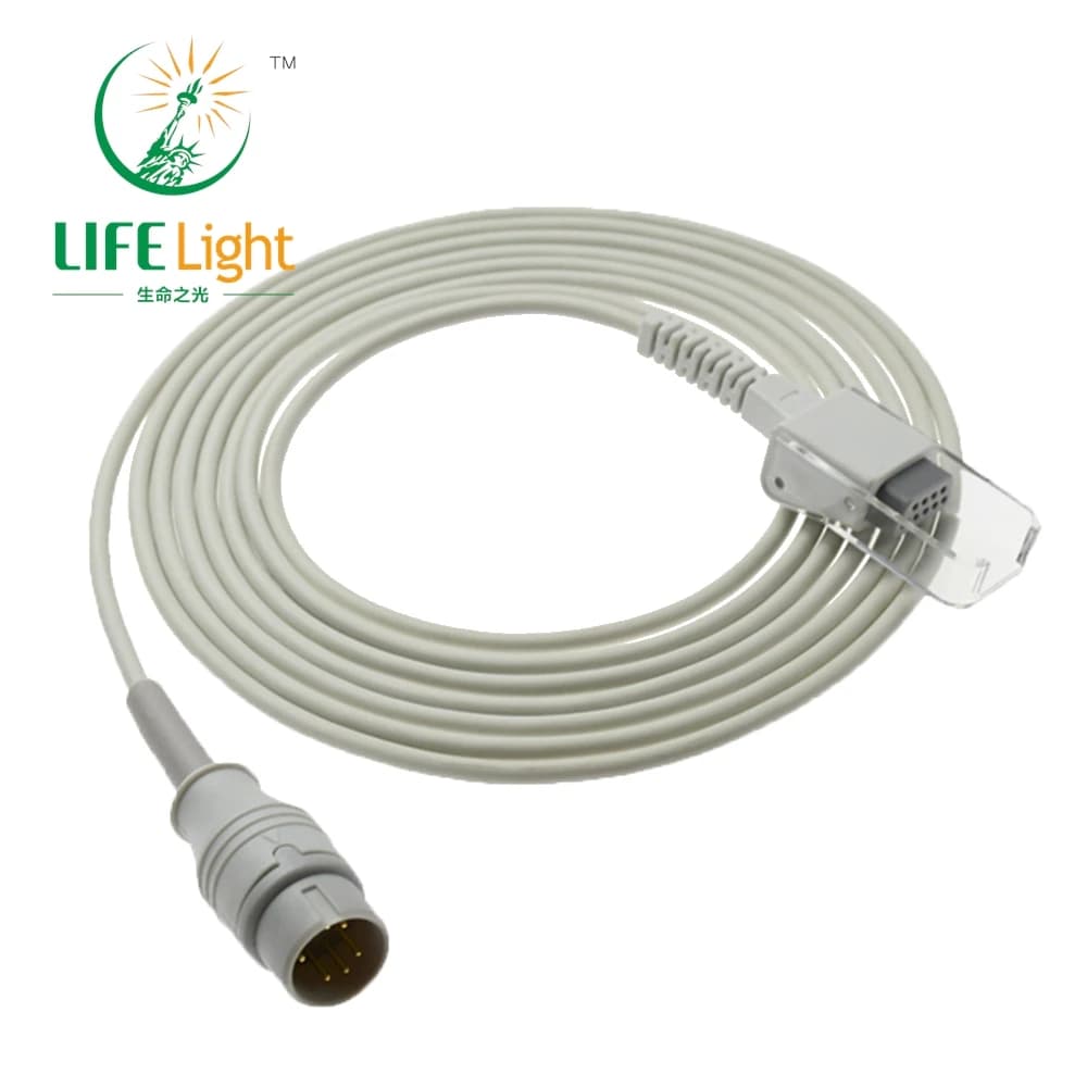 Compatible with 6 pin Zoncare EX DB9 pulse oxymeter monitor, Spo2 sensor extension adapter cable, Spo2 sensor extension connector