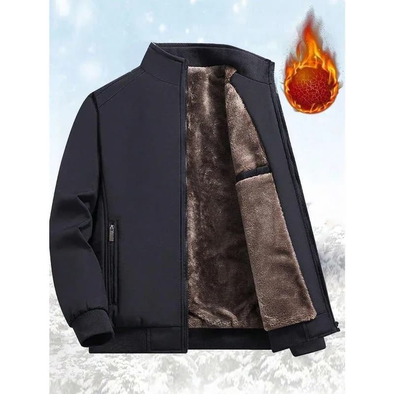 Giacca da Uomo Foderata in Pile per Adulti e Anziani, Cappotto in Cotone per Esterni, Antivento e Impermeabile, Modello Lungo per Coppie