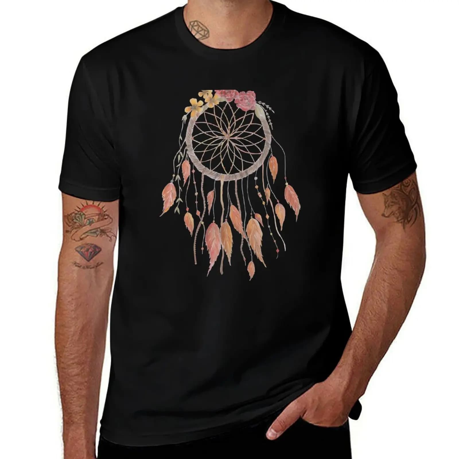 Boho dream catcher T-Shirt Work Utility Casual Tee Shirt
