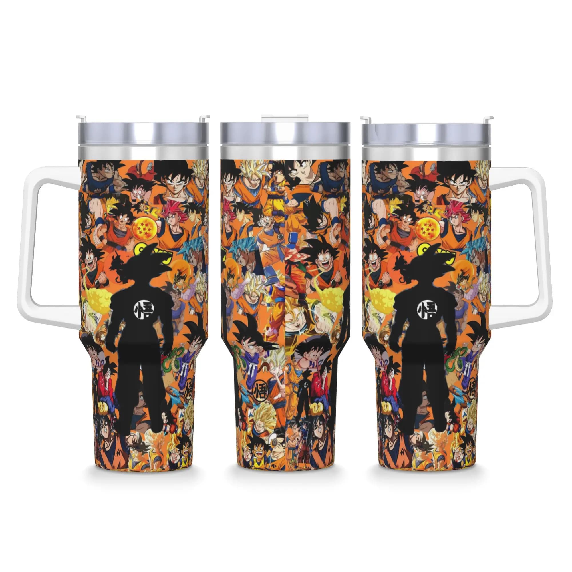 Stainless Steel Tumbler D-Dragons Ball Anime Mugs Cup With Straws Beach Cold and Hot Water Bottle Portable 40oz Thermal Mug