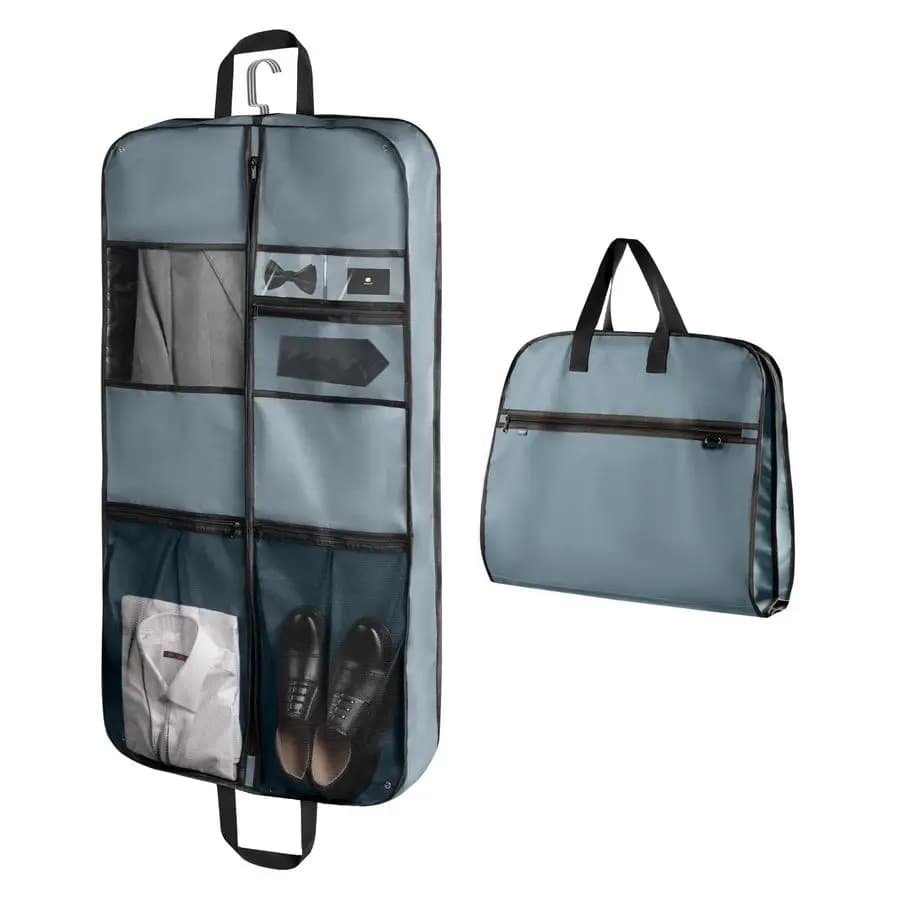 Borsa Porta Abiti da Viaggio Premium con Soffietto, 43 Pollici, Resistente, Pieghevole, per Appendere e Conservare Vestiti nell'Armadio, Protezione per Abiti