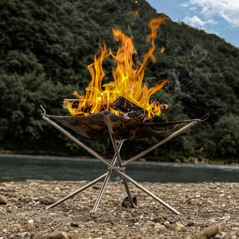 Outdoor Portable Camping Incinerator Grid Stainless Steel Ultralight Firewood Grill