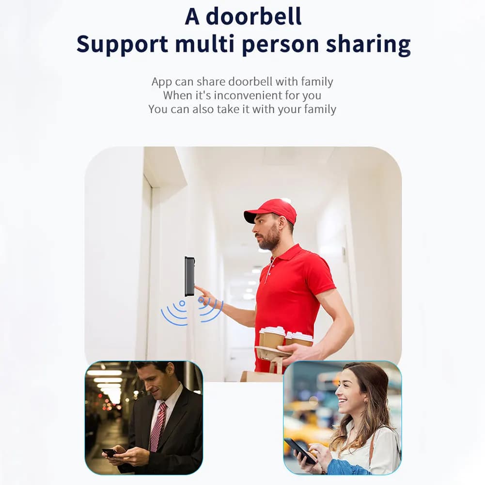 Mini campanello senza fili Audio bidirezionale Videocitofono intelligente Campanello di sicurezza Visione notturna a LED Archiviazione su cloud Telecamera di sicurezza domestica