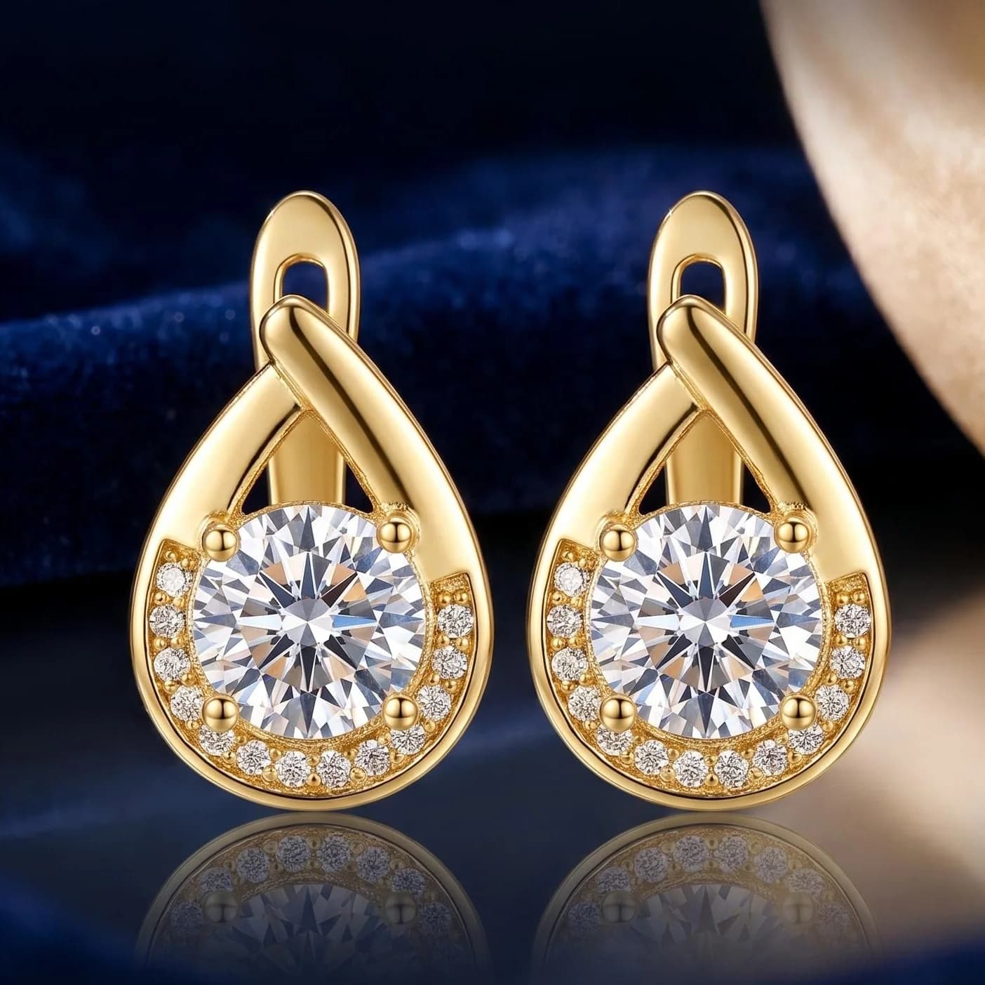 Nice 925 Sterling Silver Earrings For Women Round Zircon Earrings Sparkling Party Wedding Jewelry Gift Accessories