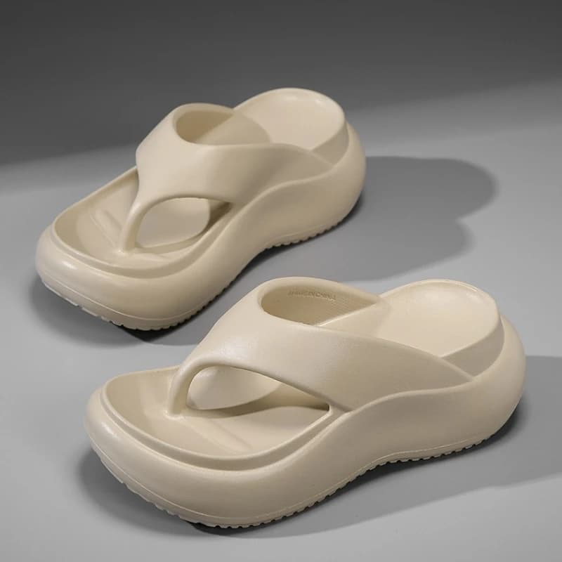 Infradito con Zeppa Alta da Donna Estate 2026, Ciabatte Cloud con Punta Aperta e Suola Spessa, Infradito da Spiaggia Antiscivolo con Suola Morbida