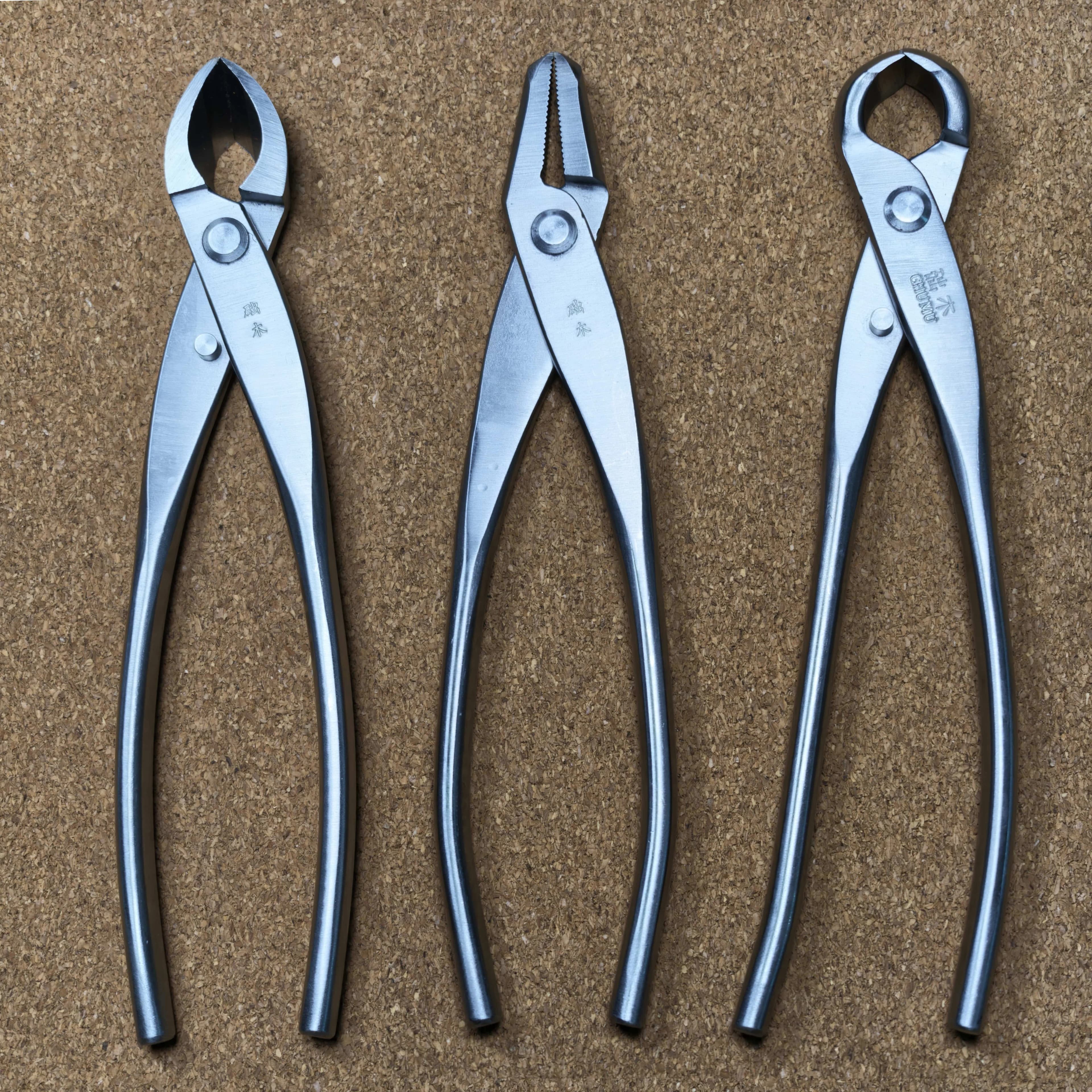 Good Quality Grade Chumu Bonsai Tool 3pcs Set Branch Cutter Knob Cutter And Jin Plier 210mm Stainless Steel Made
