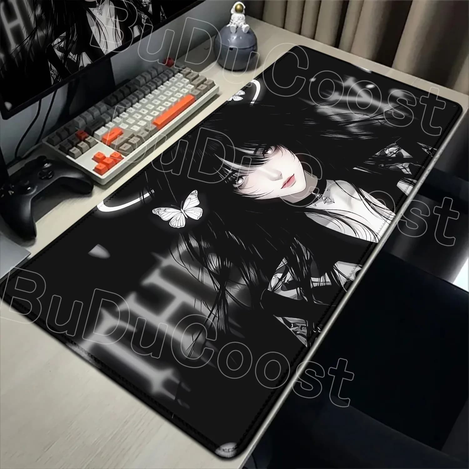 New Arrival HD Dark Anime Girl Mouse Pad Large Computer Office Game Table Mats Rubber Non-slip Keyboard Mousepads Long Desk Pads