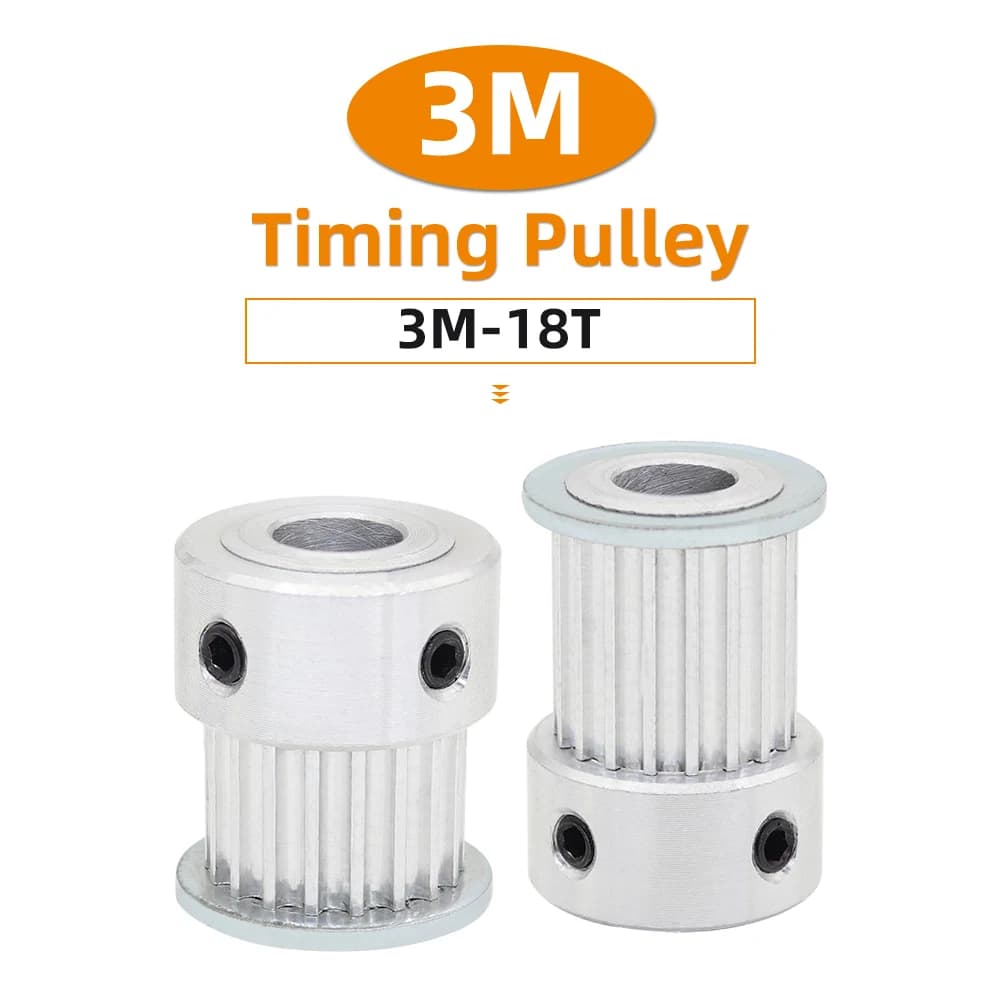 3M18T Wheel Step Pulley 3.0mm Circular tooth K-shaped aluminum pulley 4/5/6/6.35/7/8mm For Width 6/10/15mm 3M Dentata strap