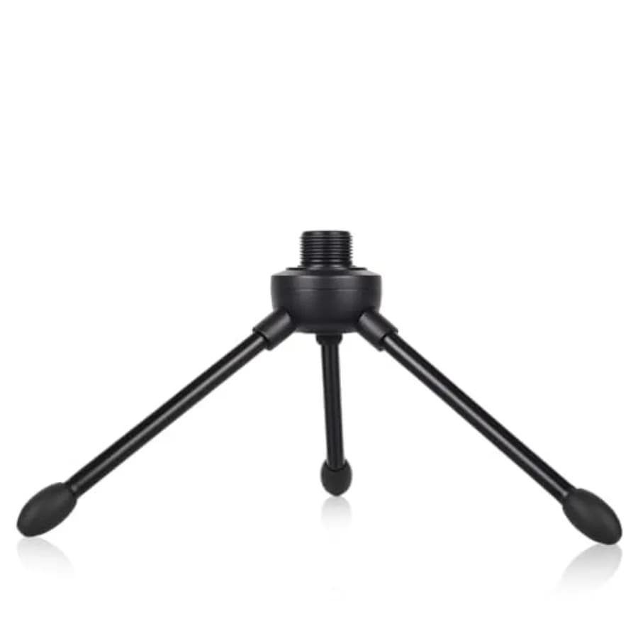Desktop Tripod Microphone Stand, with Non-slip Rubber Feet, Durable Iron Construction, Portable Foldable, Adjustable Table Micr